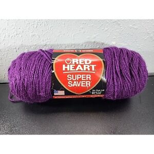 Red Heart Yarn Super Saver Worsted: Lot of 1 in color Dark Orchid